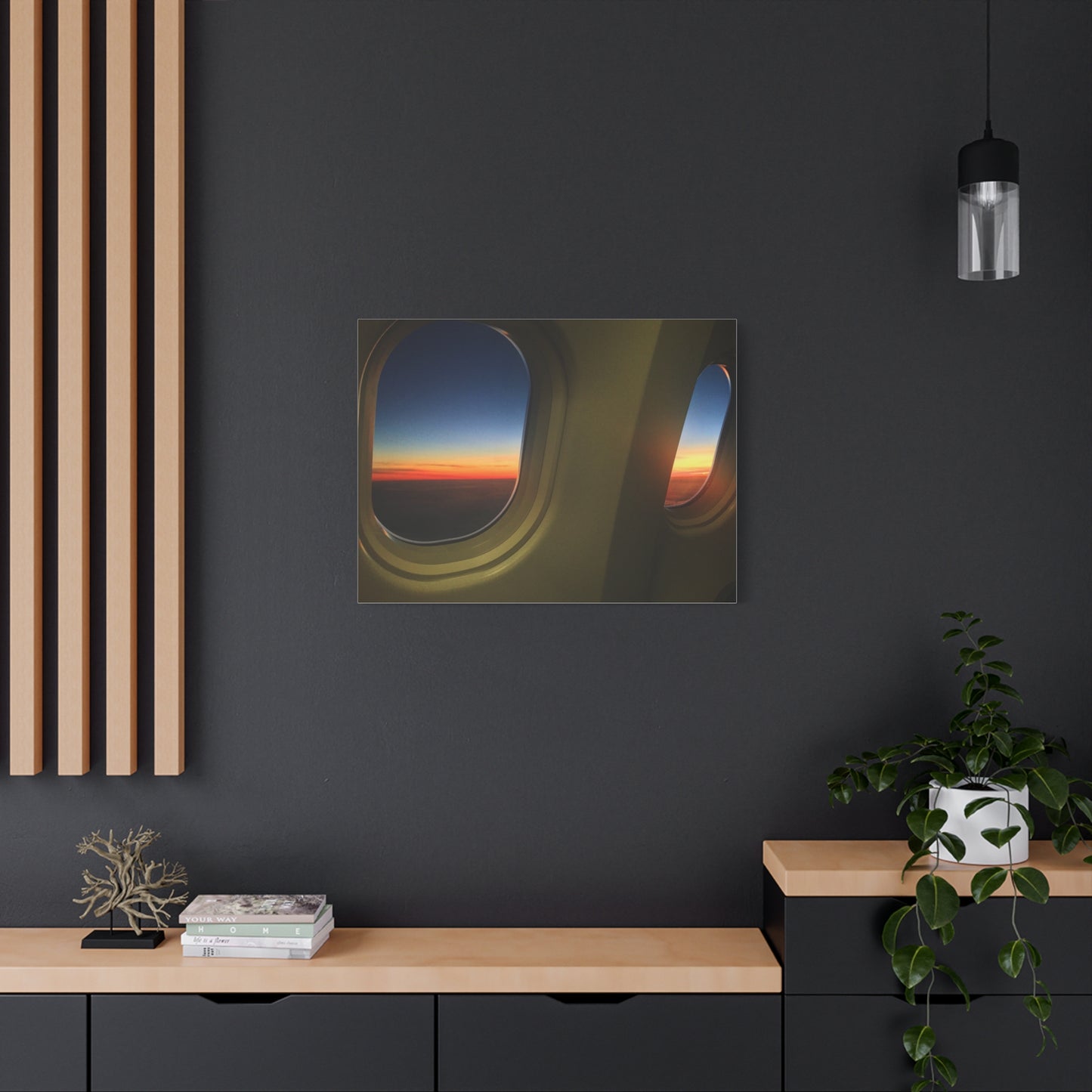 Sunrise descent into London Heathrow Canvas