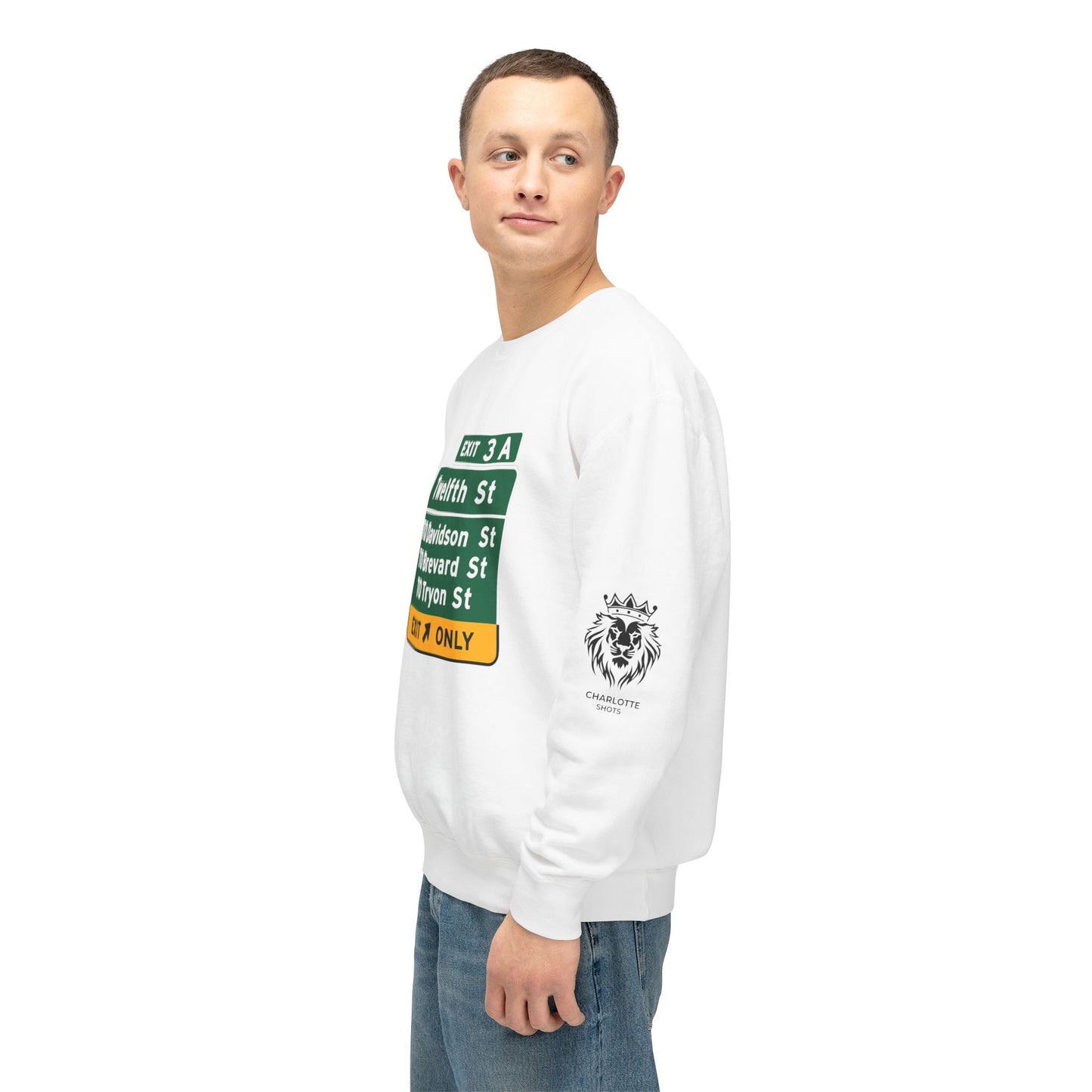 Uptown Charlotte - I-277 Exit 3A Unisex Lightweight Crewneck Sweatshirt