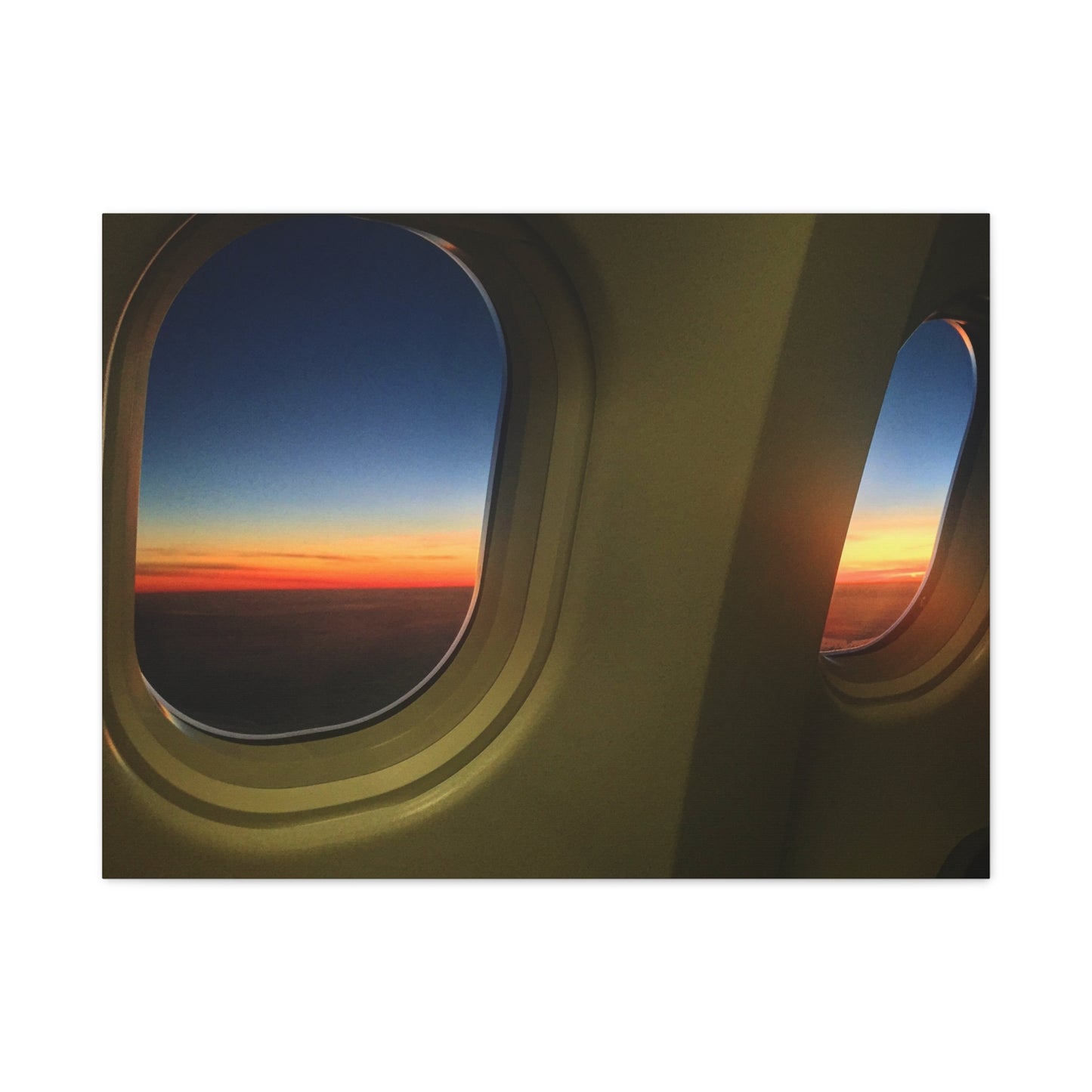 Sunrise descent into London Heathrow Canvas