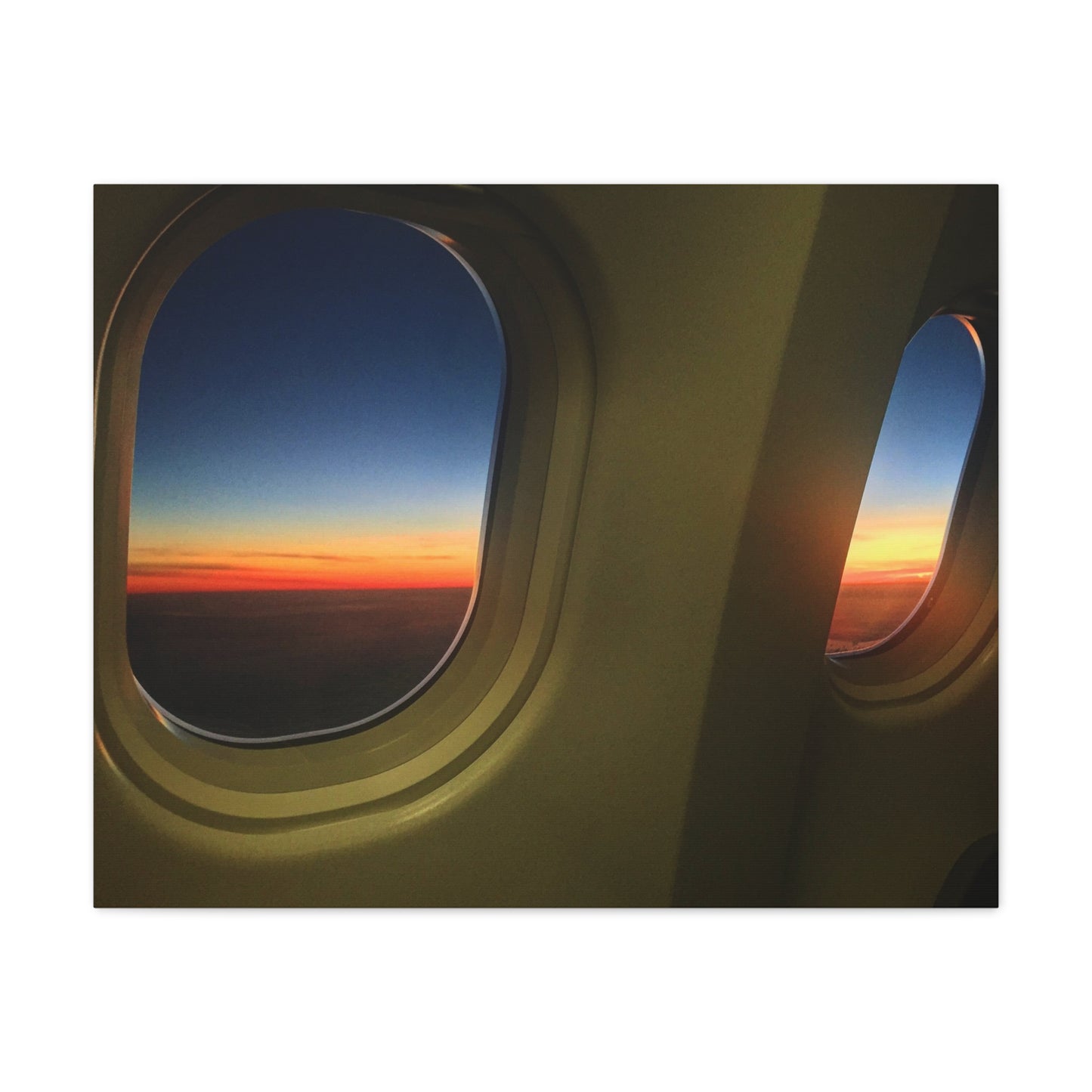 Sunrise descent into London Heathrow Canvas