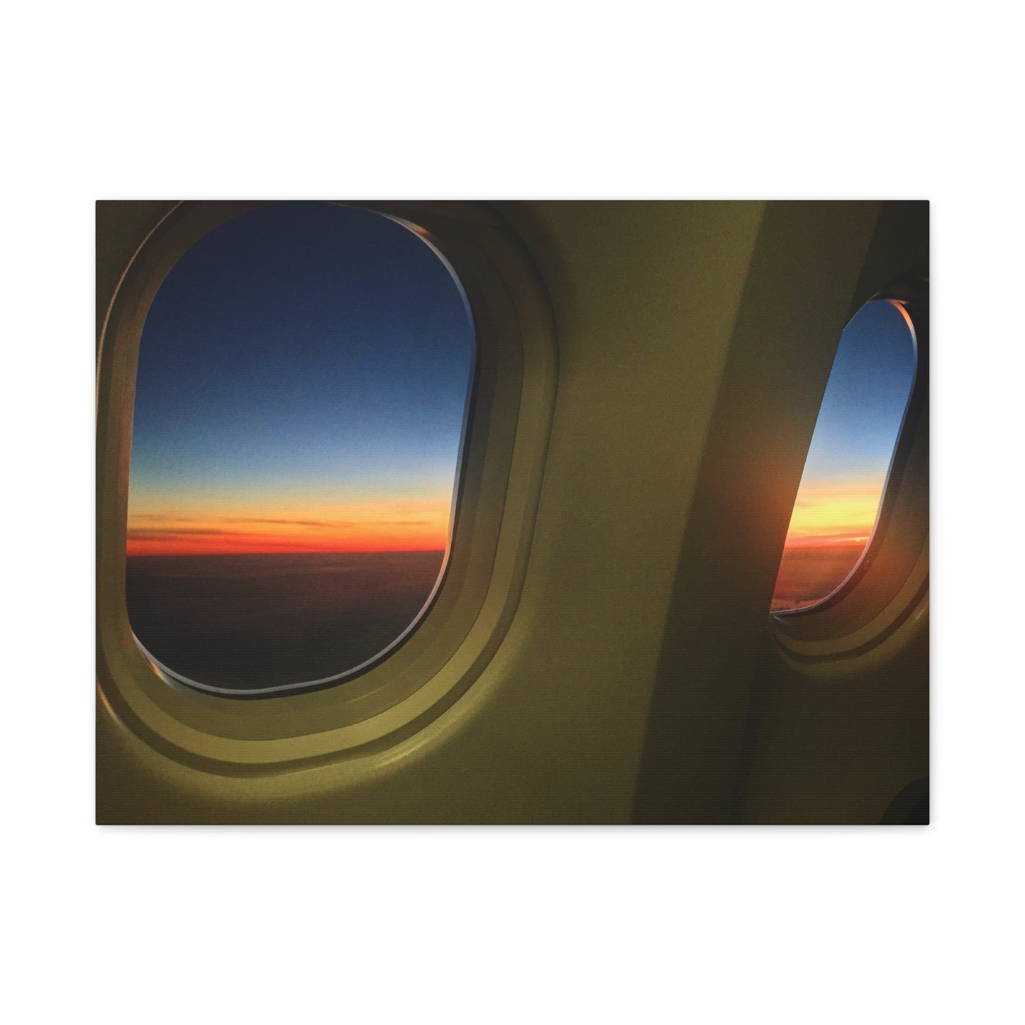 Sunrise descent into London Heathrow Canvas