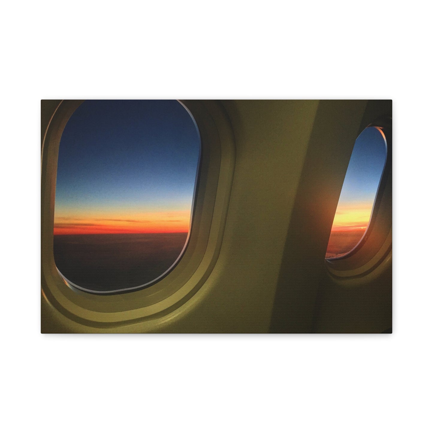 Sunrise descent into London Heathrow Canvas