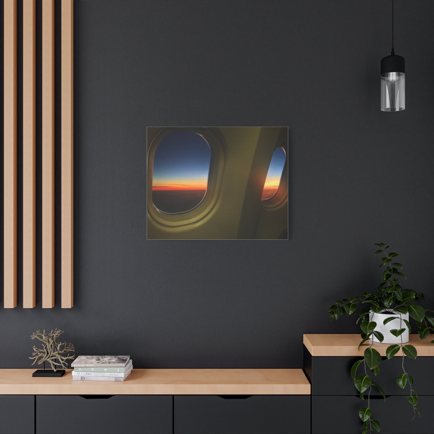 Sunrise descent into London Heathrow Canvas