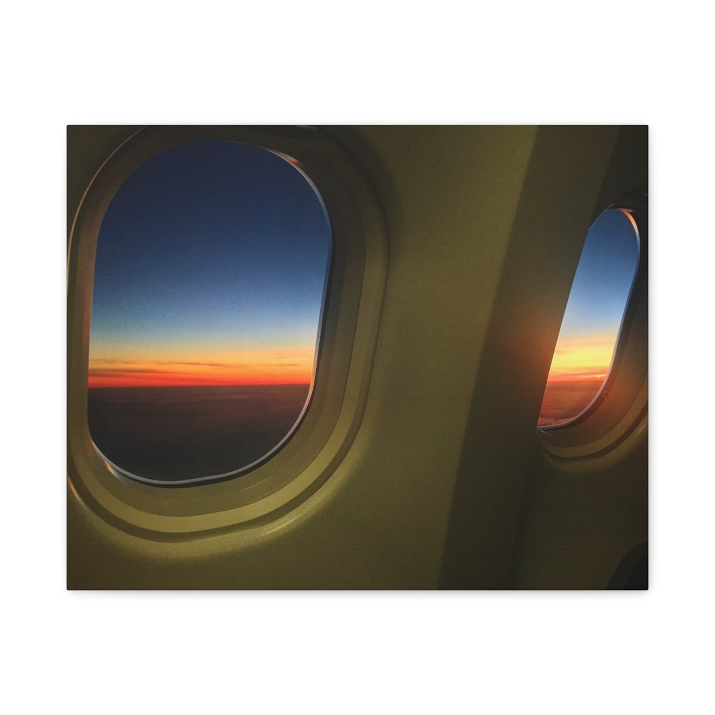 Sunrise descent into London Heathrow Canvas