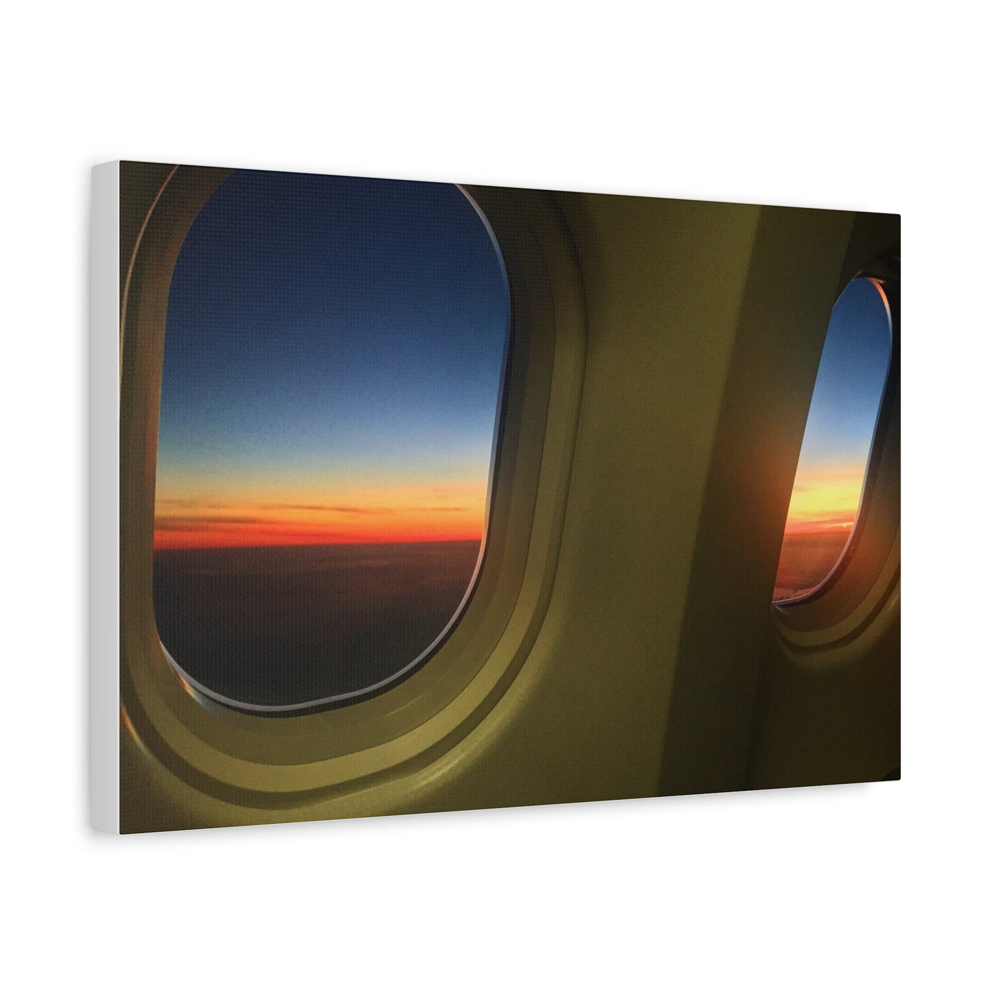 Sunrise descent into London Heathrow Canvas