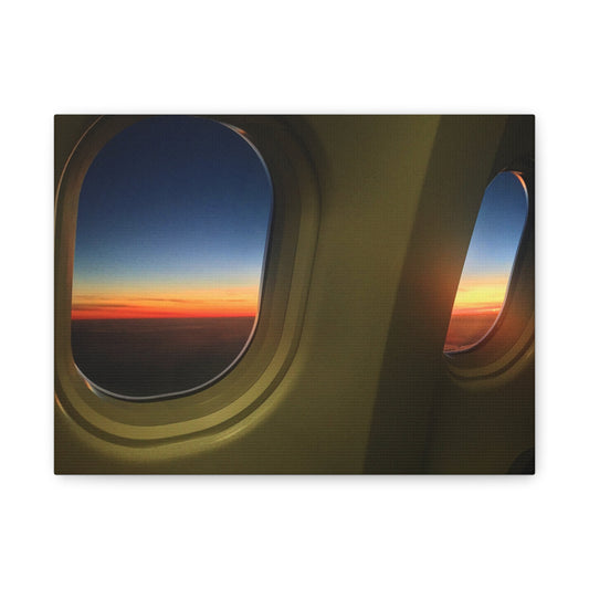 Sunrise descent into London Heathrow Canvas