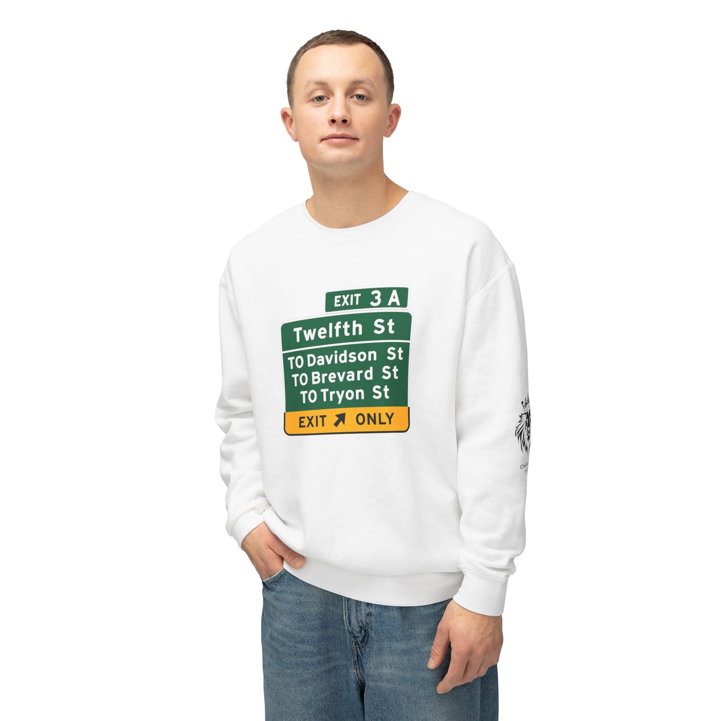 Uptown Charlotte - I-277 Exit 3A Unisex Lightweight Crewneck Sweatshirt