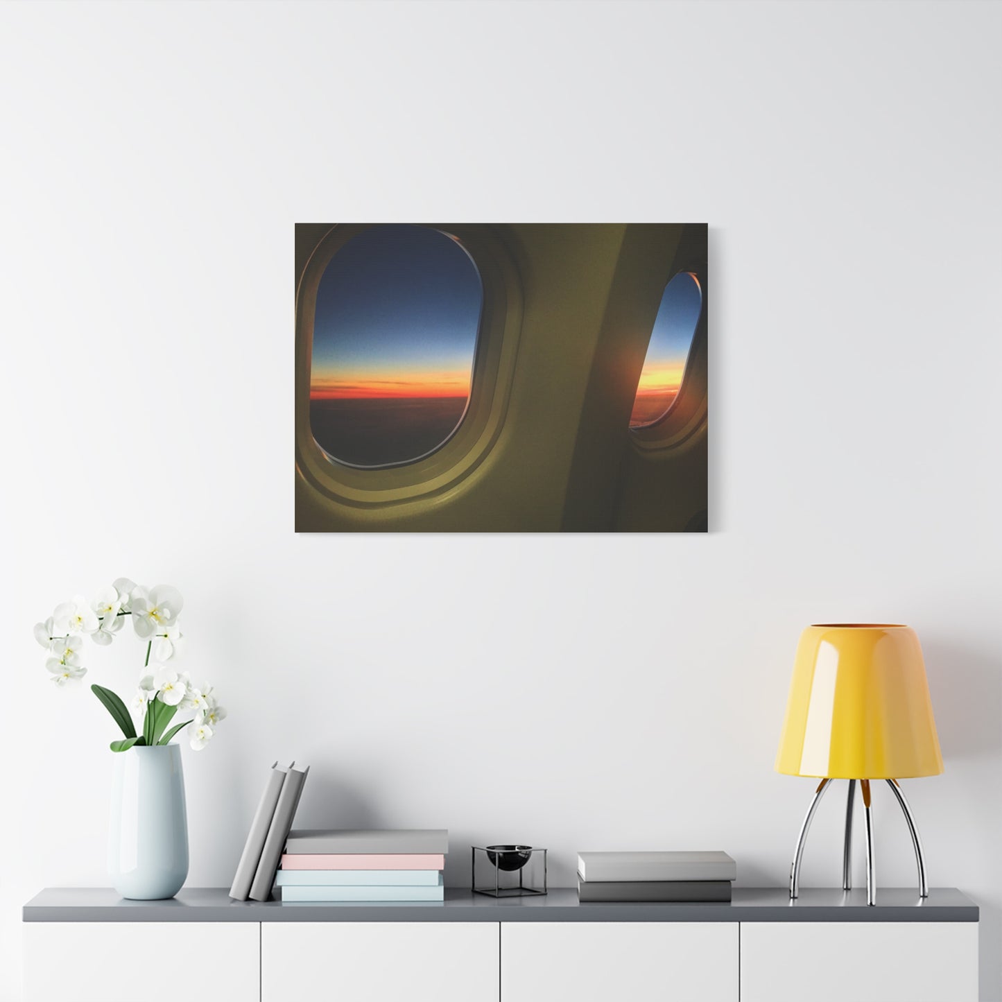 Sunrise descent into London Heathrow Canvas