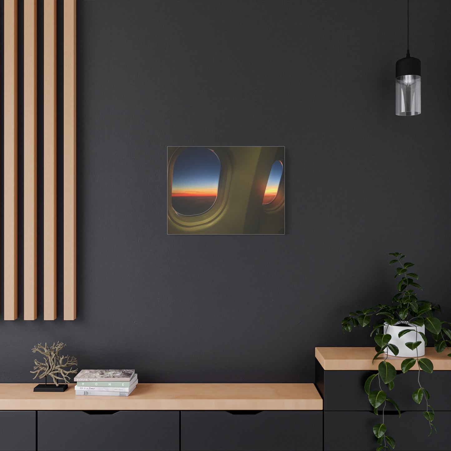 Sunrise descent into London Heathrow Canvas