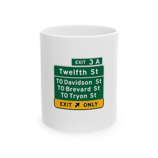 Uptown Charlotte I-277 Exit 3A Ceramic Mug, (11oz, 15oz)