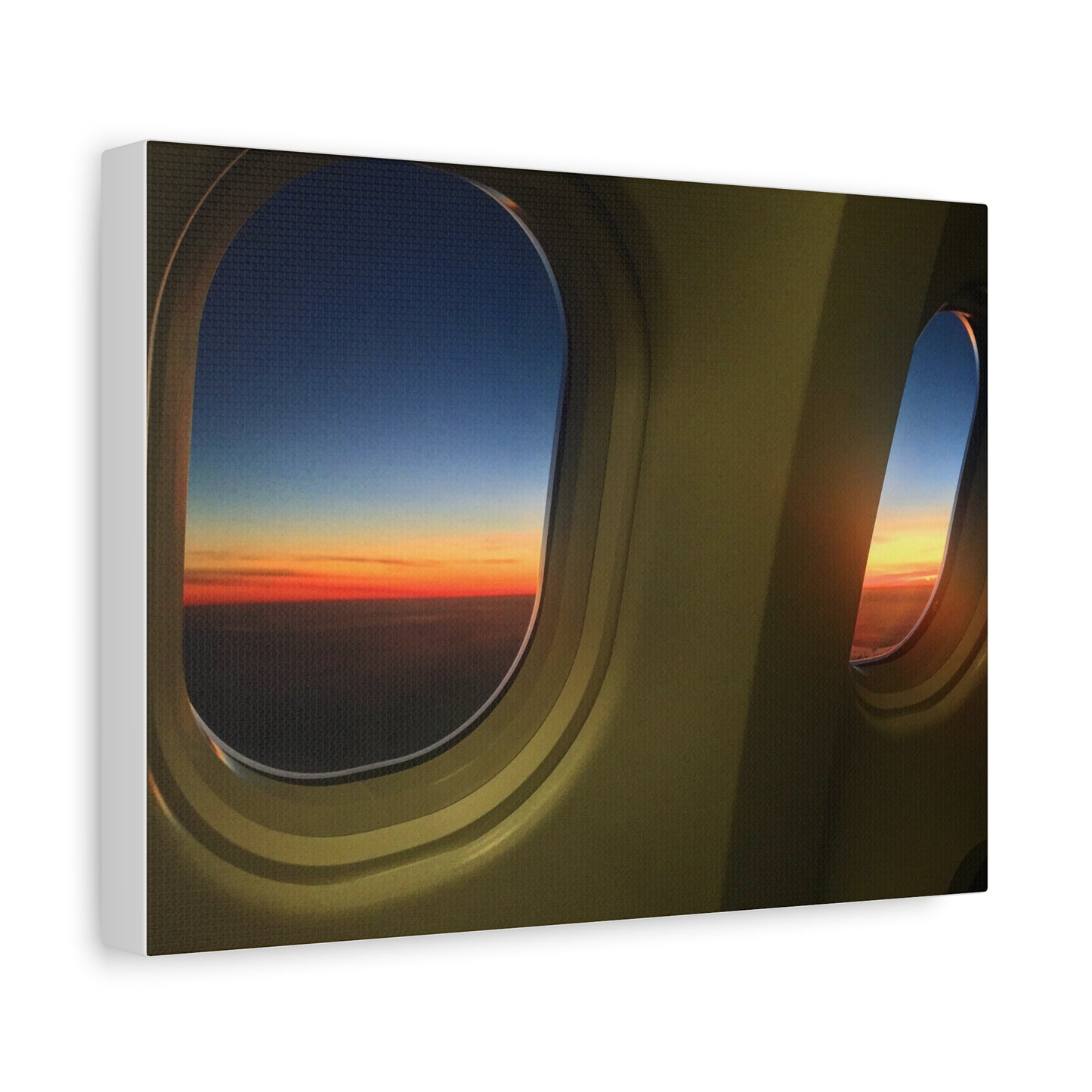 Sunrise descent into London Heathrow Canvas